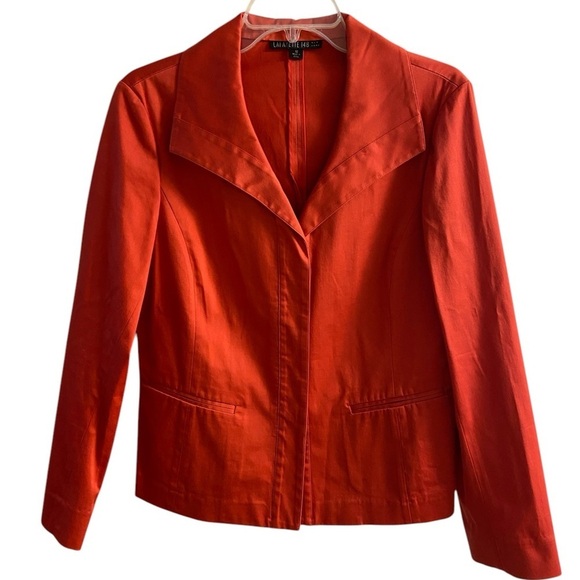 Lafayette 148 New York blazer pumpkin orange button up Sz 10 - Picture 1 of 7